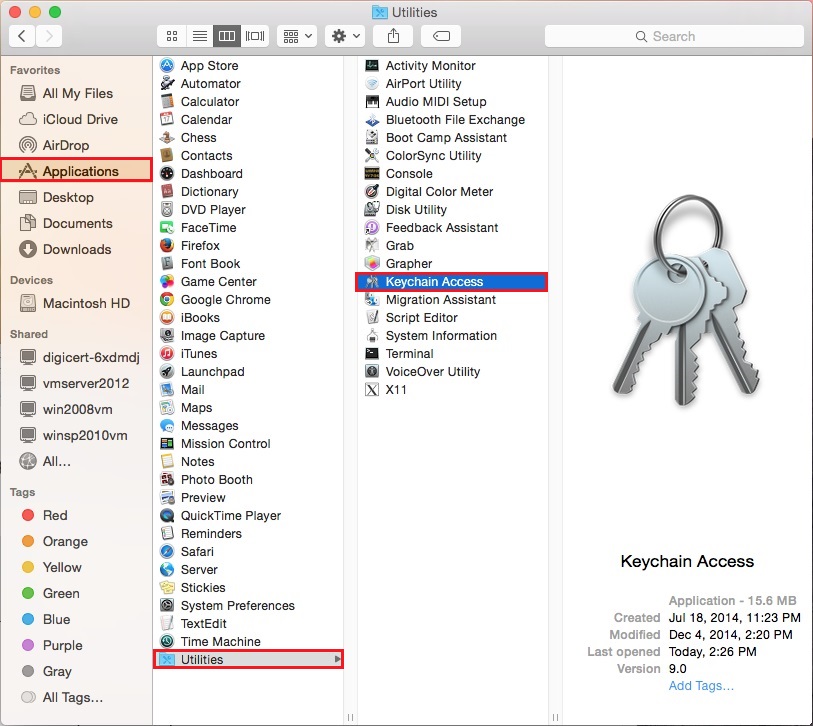 where can i get safe keychain certificates for chrome on mac